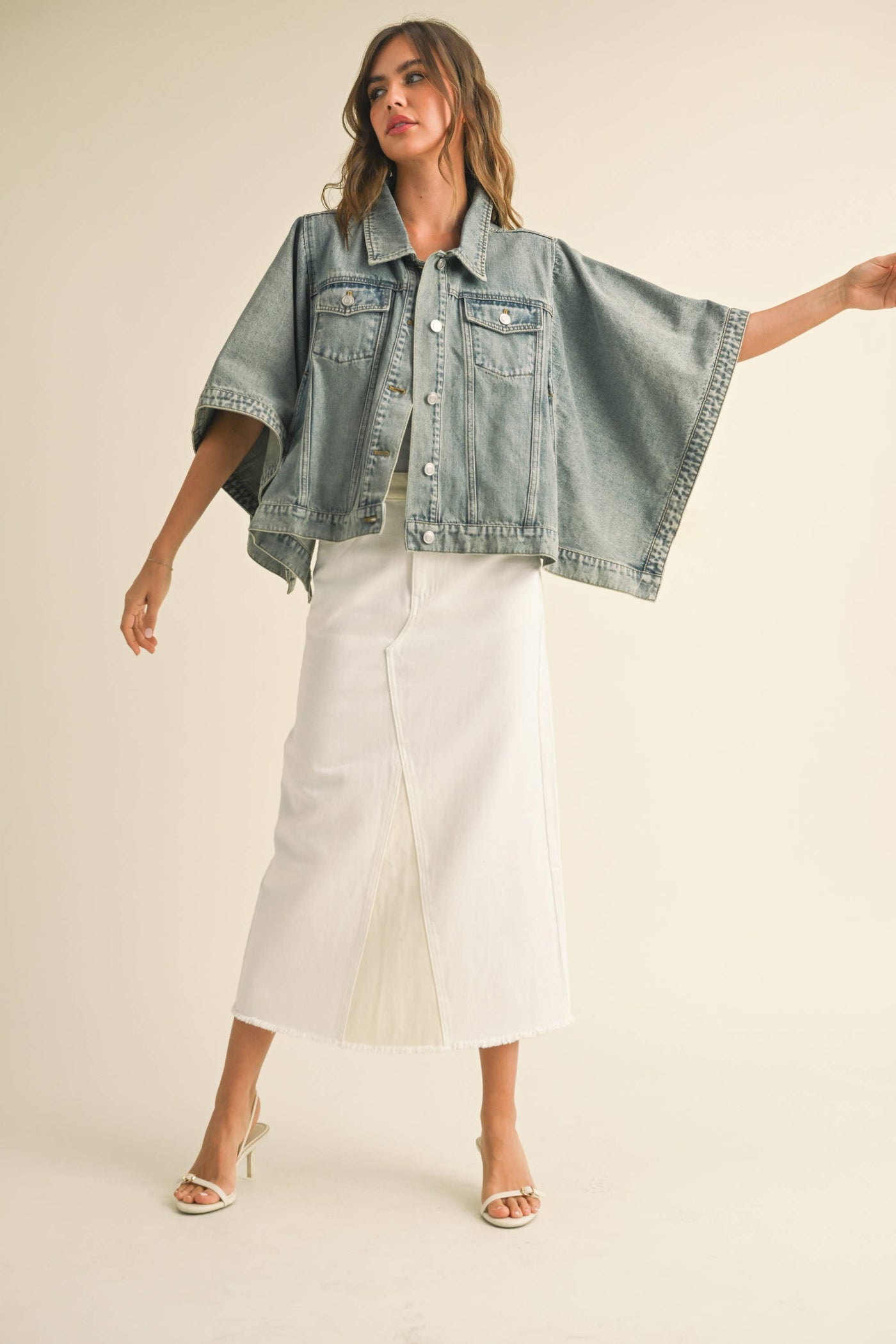 Denim Cape Jacket