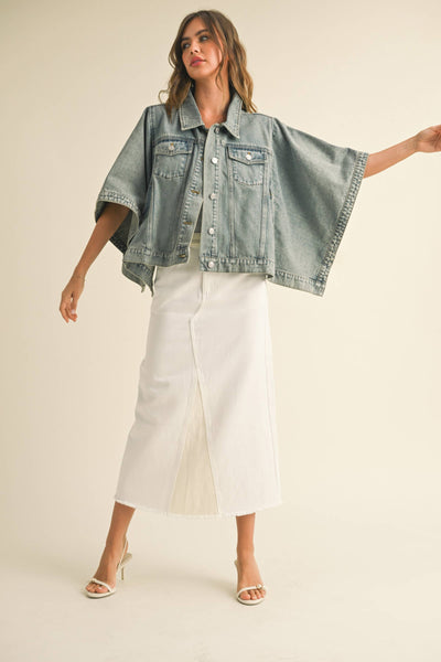 Denim Cape Jacket