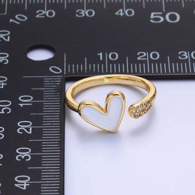 Adjustable Dainty White Gold Heart Ring