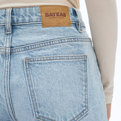 Mid Rise Barrel Denim Jean | Bayeas