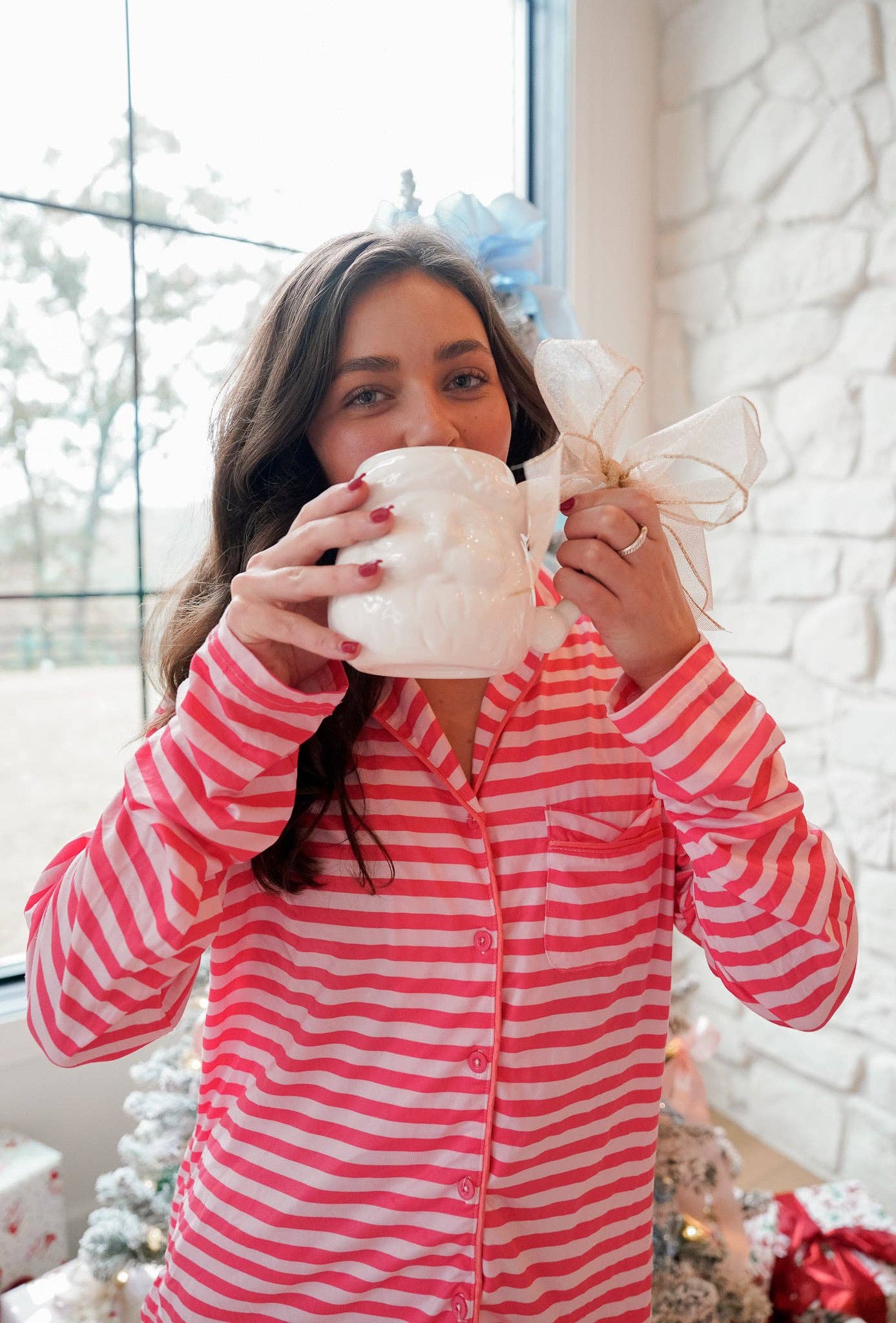 Pink & Red Stripes Pajama Set
