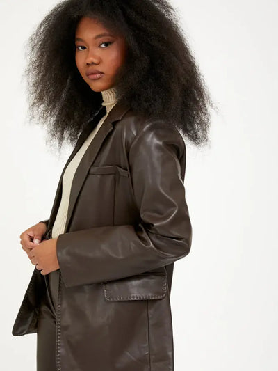 The Frankie Faux Leather Blazer