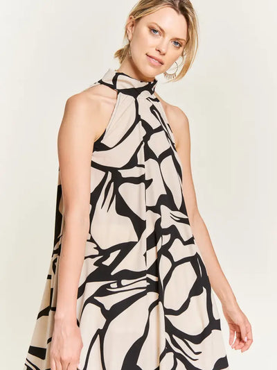 Hannah Twist Neck  Short Dress
