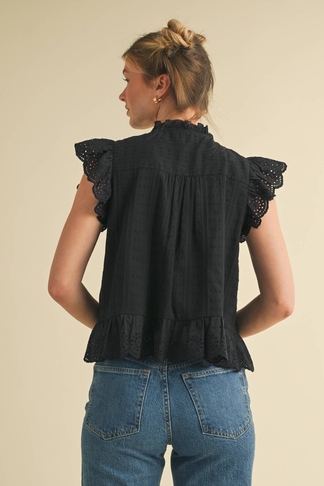 Eyelet Lace Trim Top