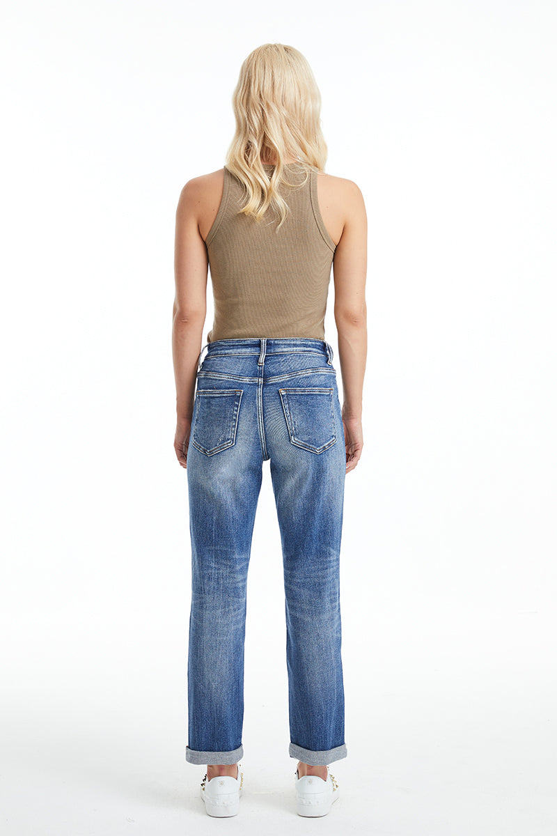 High Rise Painted Mom Jeans | Bayeas
