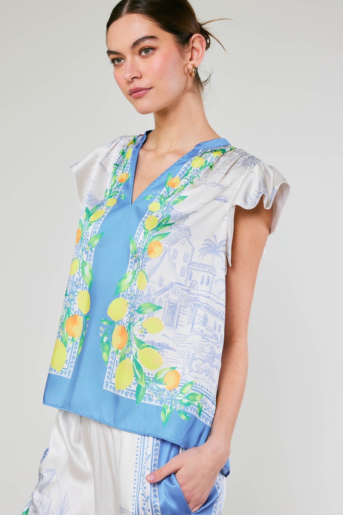 Limoncello Flutter Sleeve Top