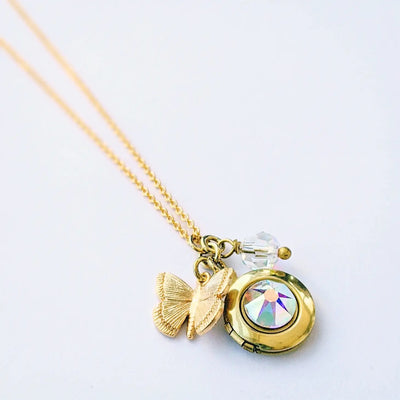 Sweet Butterfly Locket Necklace