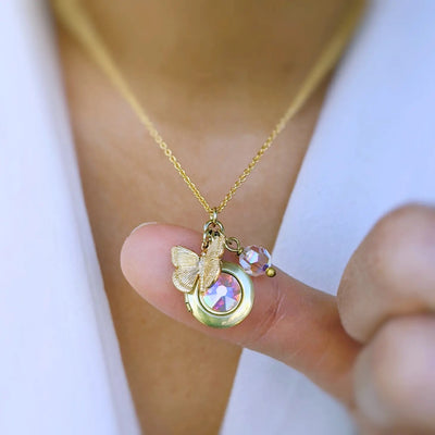 Sweet Butterfly Locket Necklace