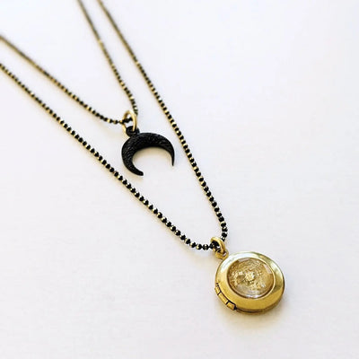 Rising Moon Locket Wrap Necklace