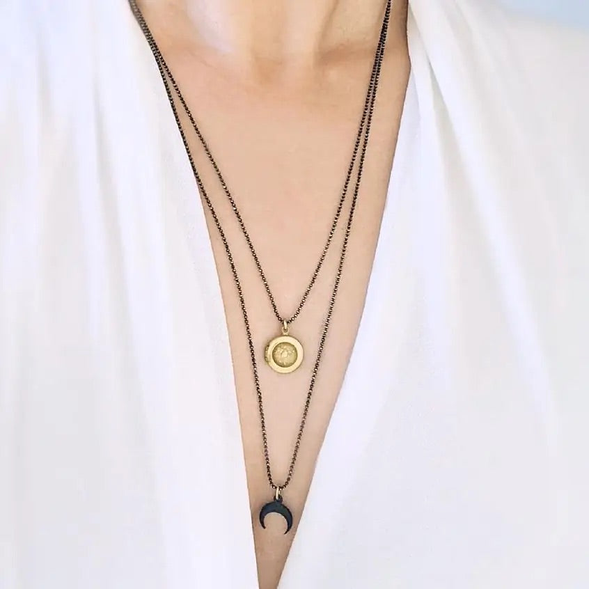 Rising Moon Locket Wrap Necklace