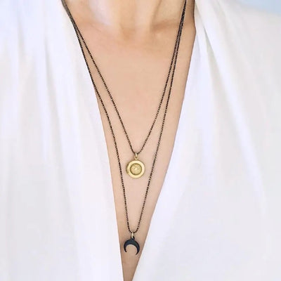 Rising Moon Locket Wrap Necklace