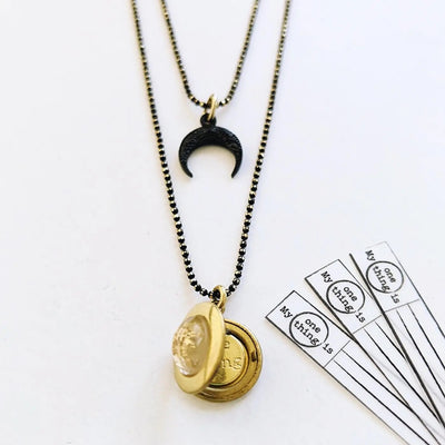 Rising Moon Locket Wrap Necklace