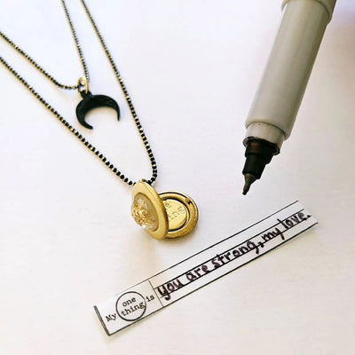 Rising Moon Locket Wrap Necklace