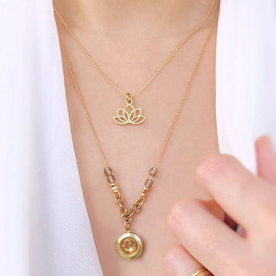 Ginger Lilly 2 strand Layered Locket Necklace