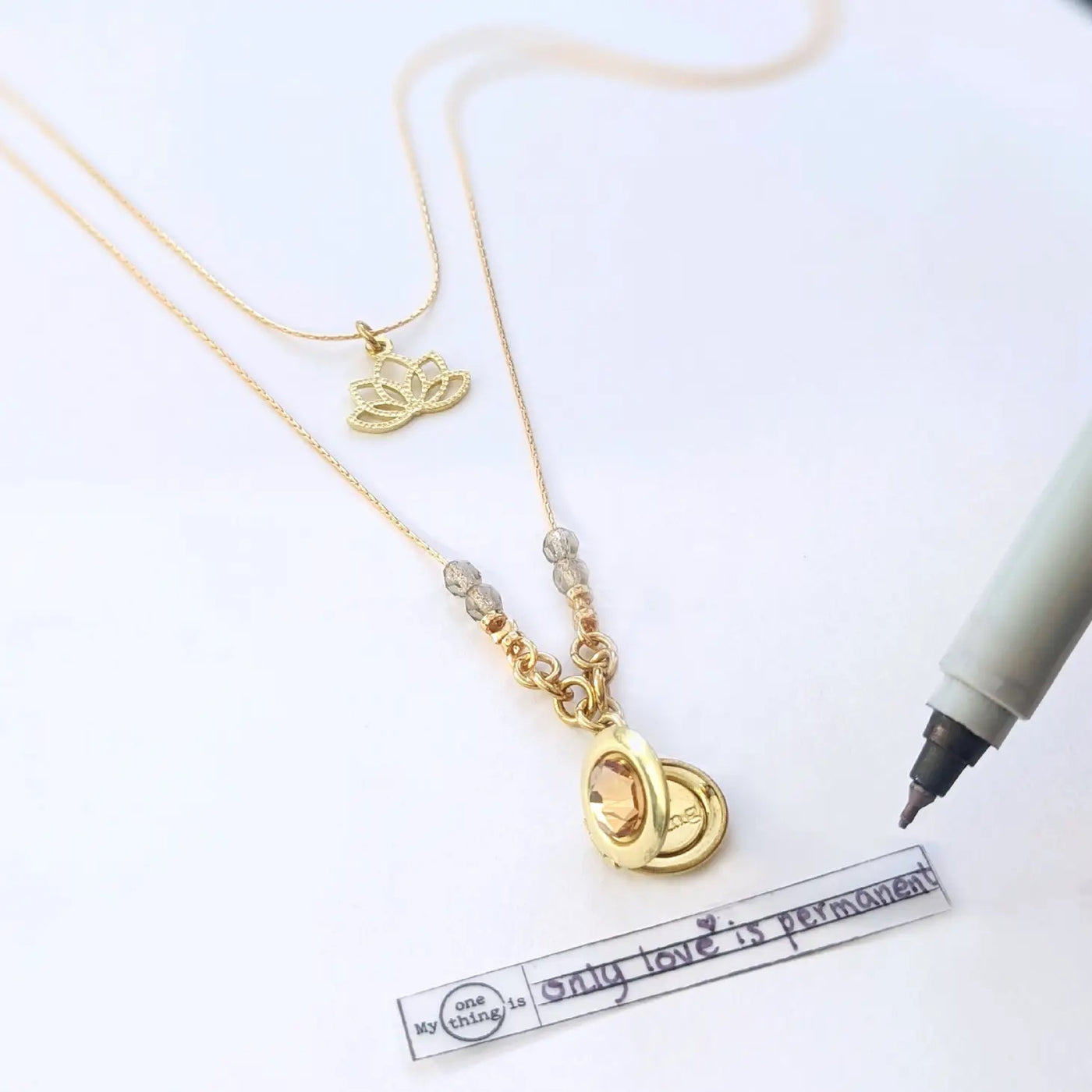 Ginger Lilly 2 strand Layered Locket Necklace
