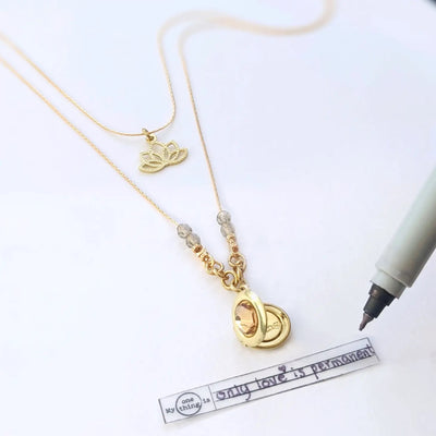 Ginger Lilly 2 strand Layered Locket Necklace