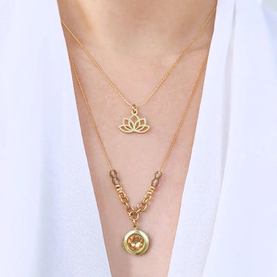 Ginger Lilly 2 strand Layered Locket Necklace