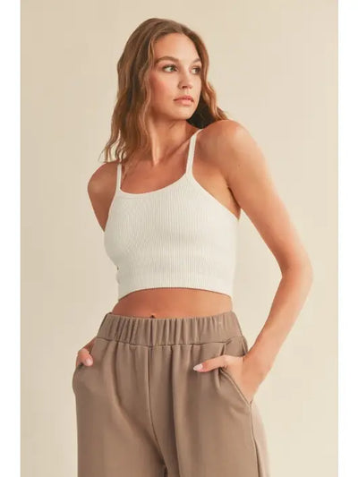 Strappy Back Crop Ribbed Tank