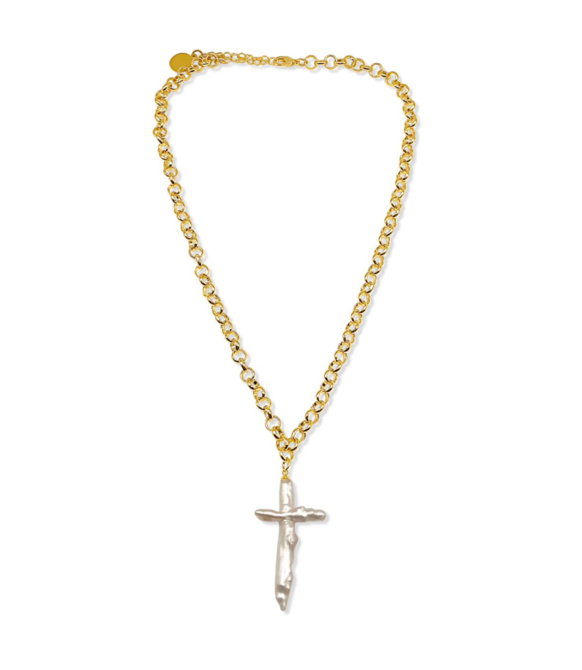 Tessa Freshwater Pearl Cross Necklace