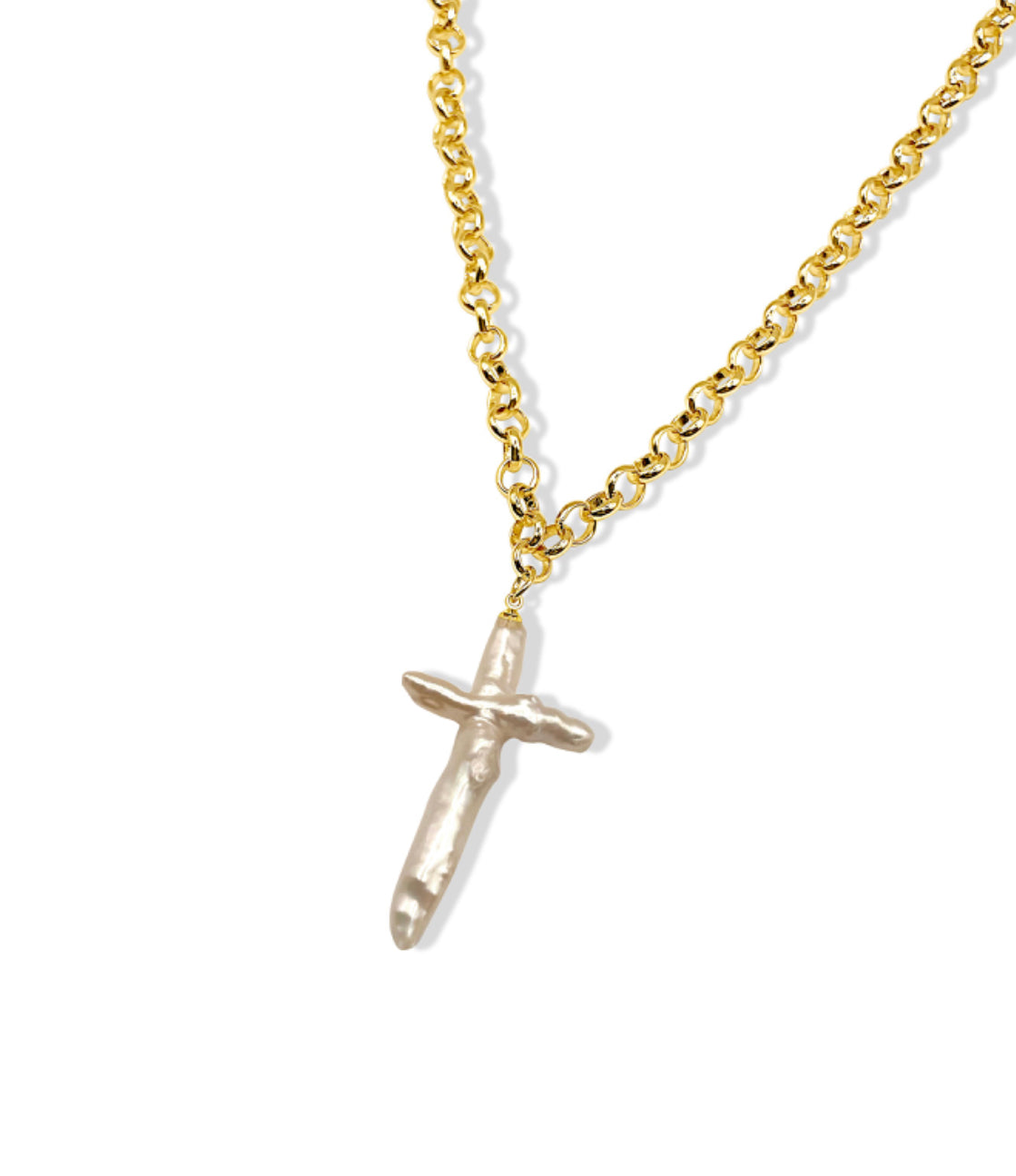 Tessa Freshwater Pearl Cross Necklace