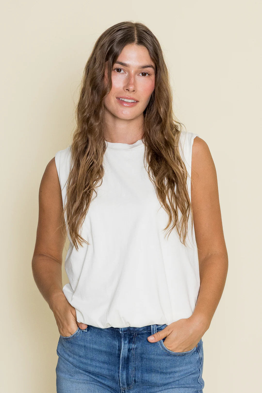 Crewneck Bubble Hem Tee