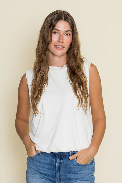 Crewneck Bubble Hem Tee