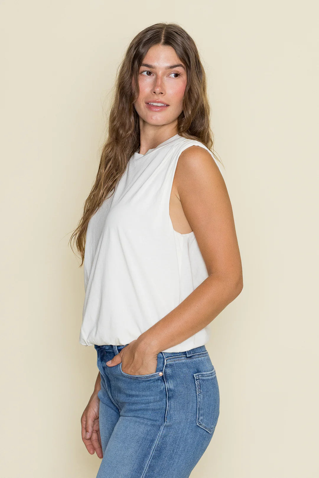Crewneck Bubble Hem Tee