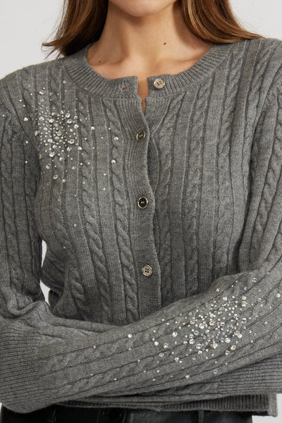 Grey Crystal Cardigan