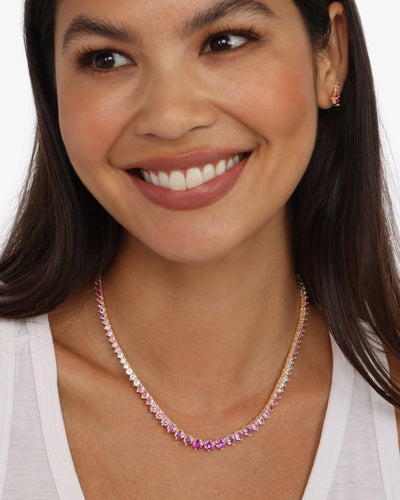 Not Your Basic Graduated Ombre Tennis Necklace 16" | Melinda Maria