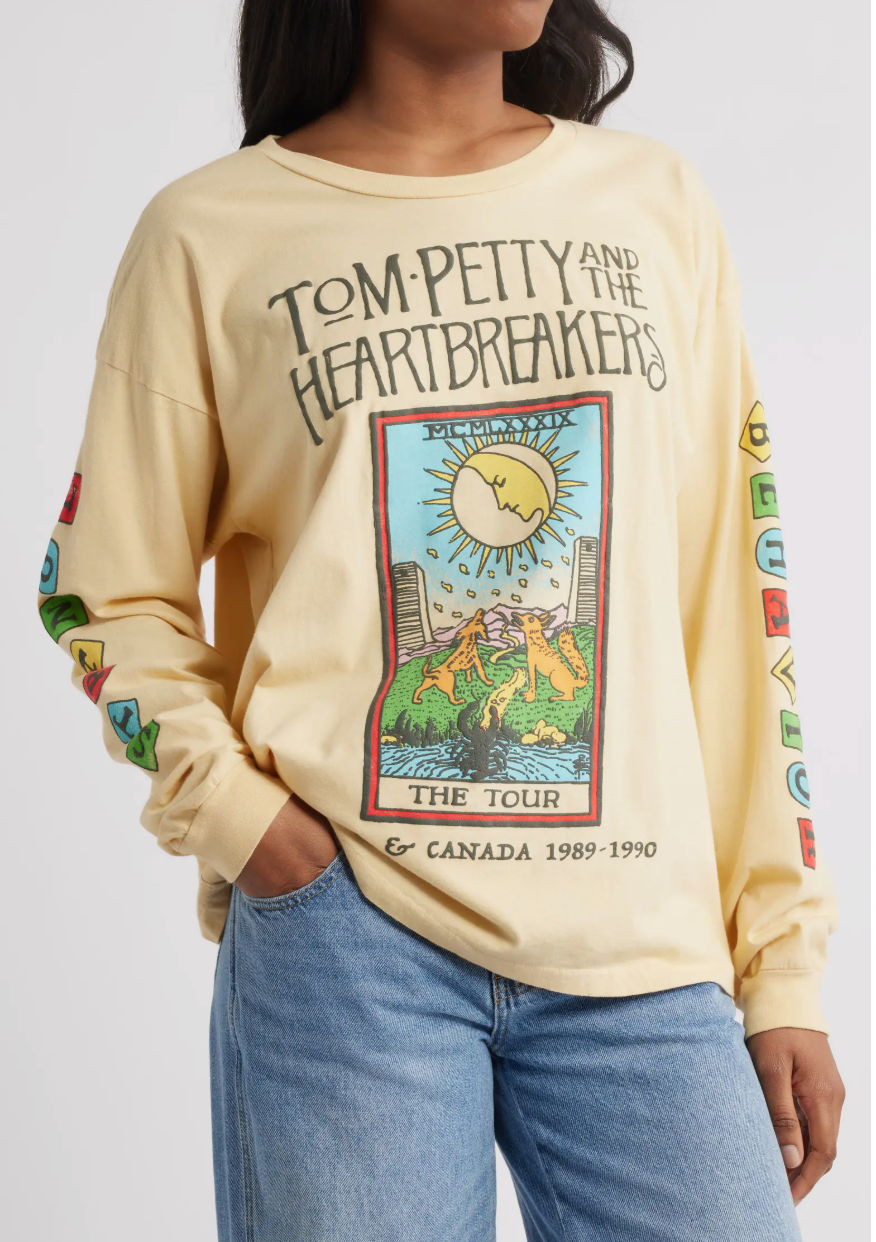 Tom Petty Strange Behavior Long Sleeve Cotton Graphic T-Shirt