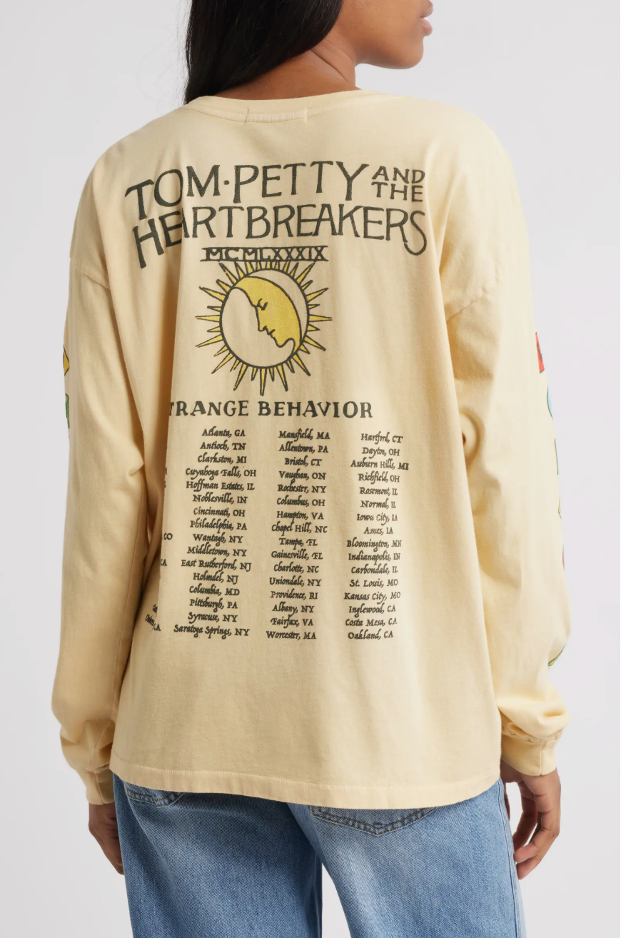 Tom Petty Strange Behavior Long Sleeve Cotton Graphic T-Shirt
