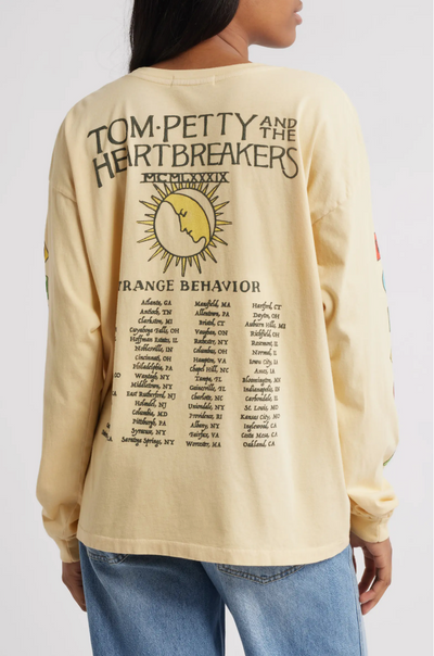 Tom Petty Strange Behavior Long Sleeve Cotton Graphic T-Shirt
