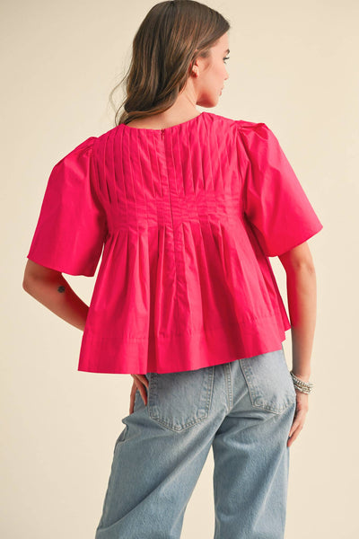 Pleated Baby Doll Top