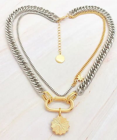  Evil Eye Carabiner Charm Necklace