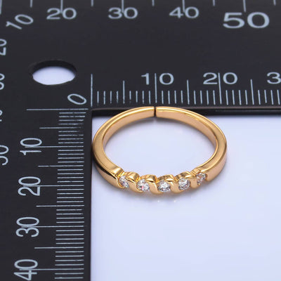 16K Gold Filled CZ Adjustable Minimalist Twisted Ring
