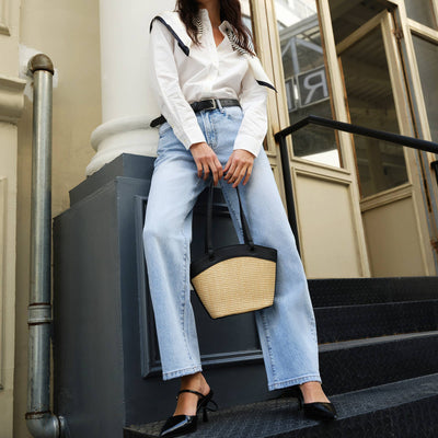 Mid Rise Barrel Denim Jean | Bayeas