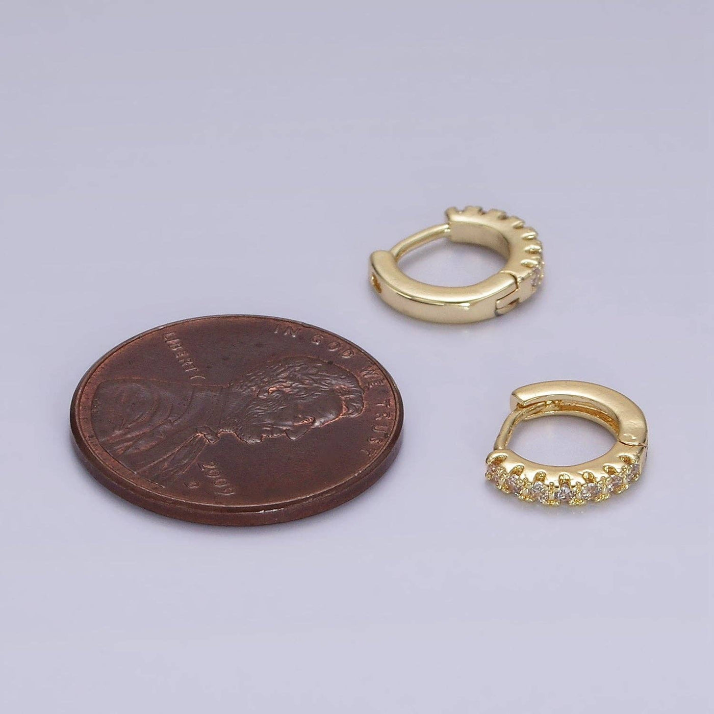 14K GoldFilled 10mm CZ Huggie Earrings