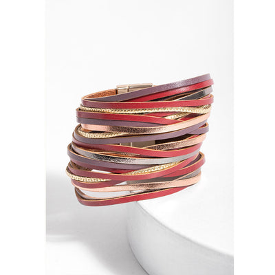 Flexi Stackable Leather On The Line Bracelet