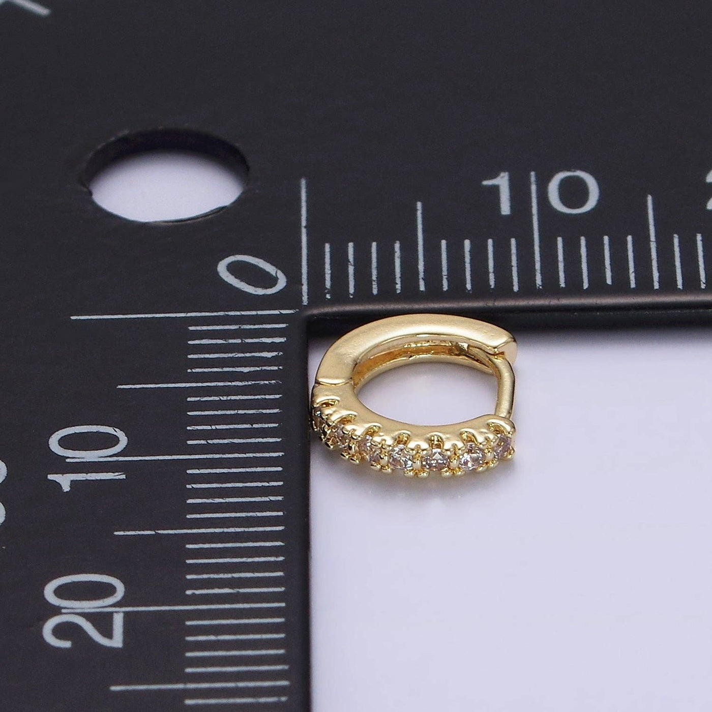 14K GoldFilled 10mm CZ Huggie Earrings