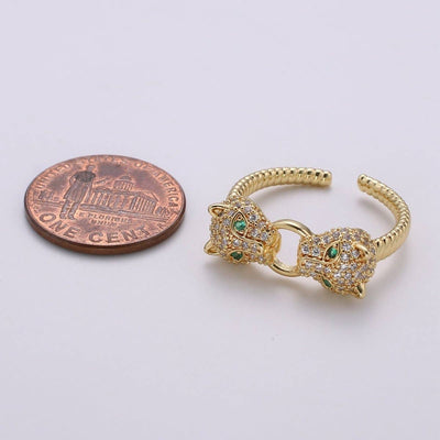 Adjustable Minimal Panther Ring