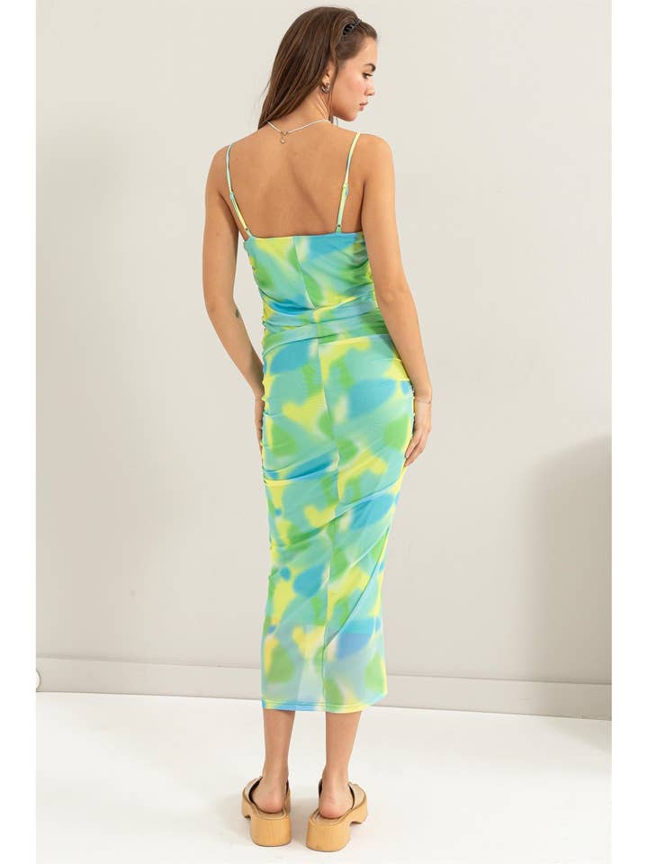 green groovy dress Midi – Luxe On Rush GGBS0608