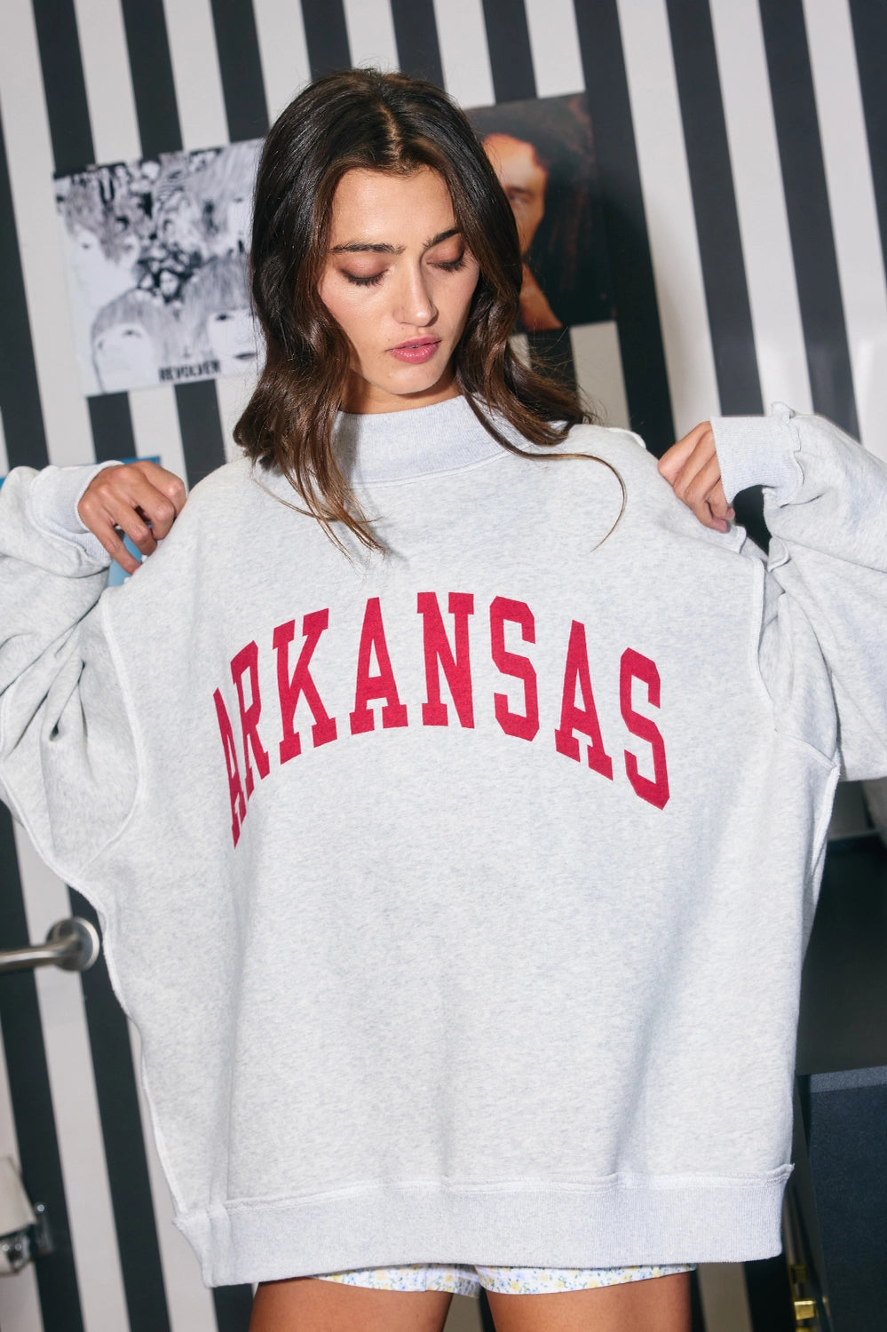 Arkansas Reversible Mock Neck Sweatshirt