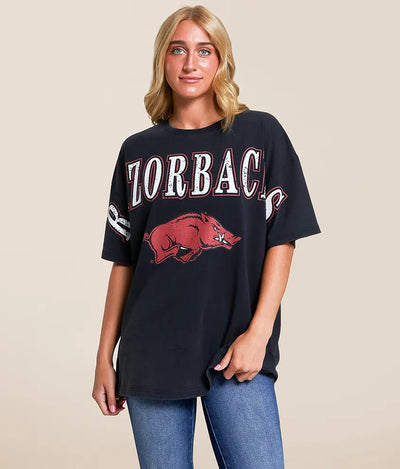 Arkansas Southern Split Oversized Band Tee