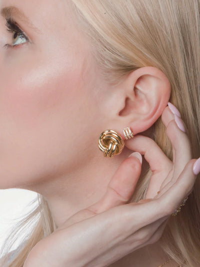 Aster Triple Curve Stud Earrings