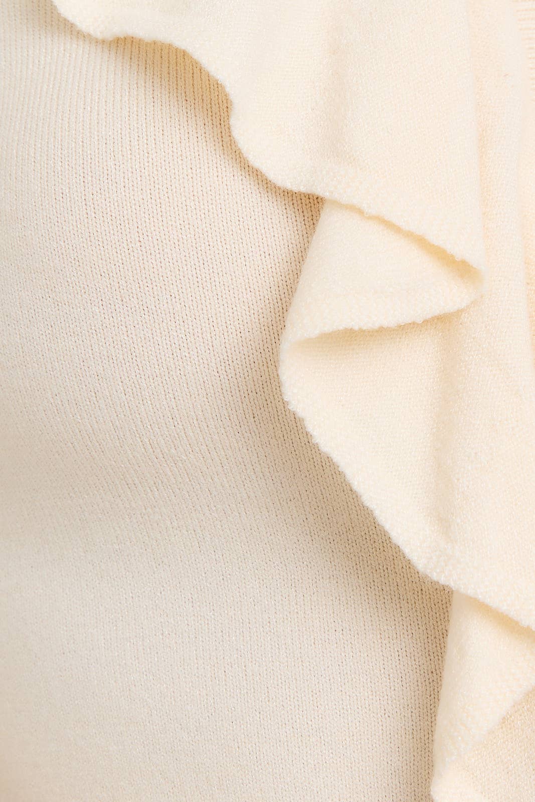V-Neck Ruffled Sweater