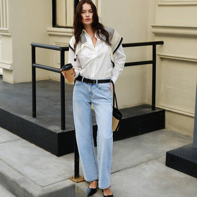 Mid Rise Barrel Denim Jean | Bayeas