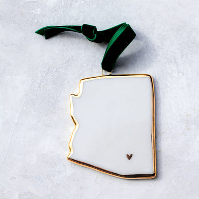 Handmade Porcelain Arkansas Ornament