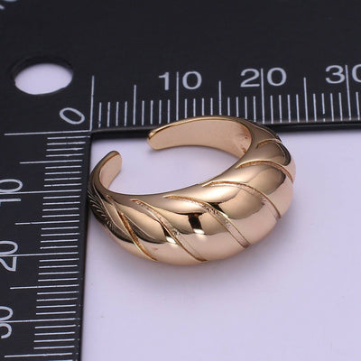 18k Gold Filled Croissant Open Adjustable Ring O955
