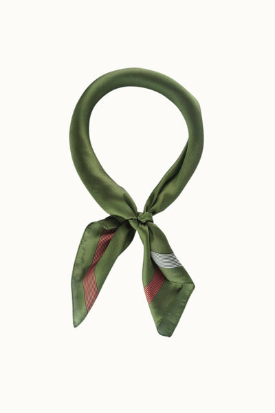 So Silky Satin Neckerchief Scarf - Olive
