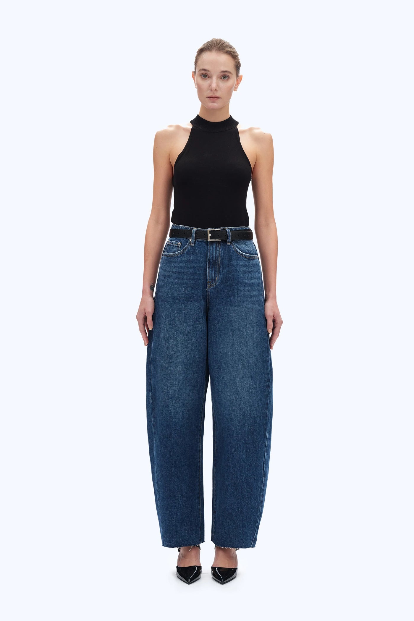 Super High Rise Barrel Jeans | BAYEAS